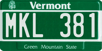 VT license plate MKL381