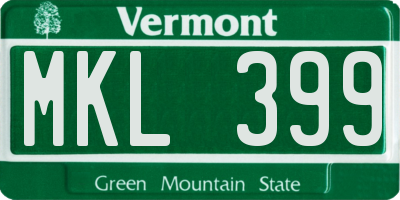 VT license plate MKL399