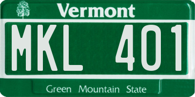 VT license plate MKL401