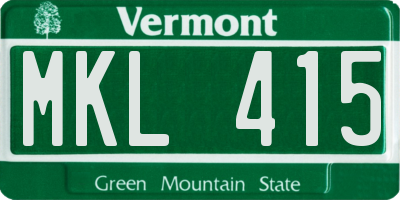 VT license plate MKL415