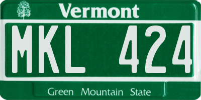 VT license plate MKL424