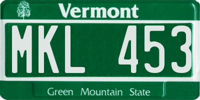 VT license plate MKL453