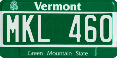 VT license plate MKL460