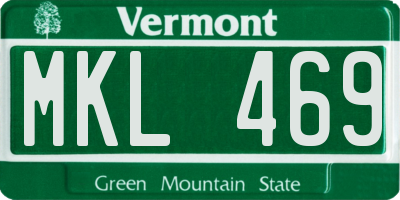 VT license plate MKL469