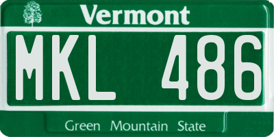 VT license plate MKL486