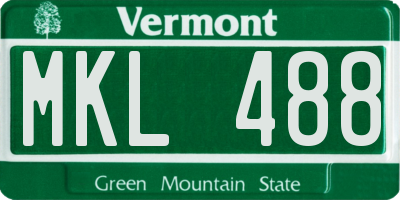 VT license plate MKL488