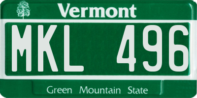 VT license plate MKL496