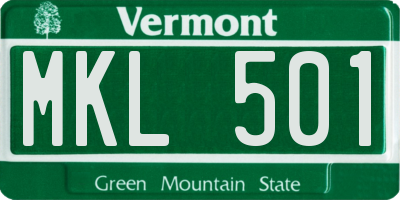 VT license plate MKL501