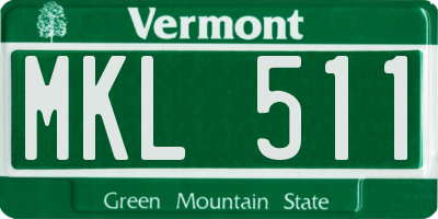 VT license plate MKL511