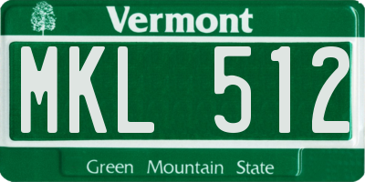 VT license plate MKL512