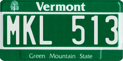 VT license plate MKL513