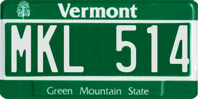 VT license plate MKL514