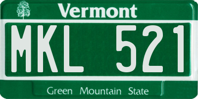 VT license plate MKL521