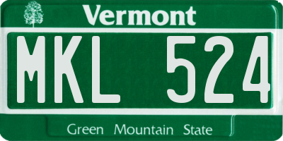 VT license plate MKL524