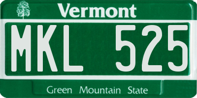 VT license plate MKL525