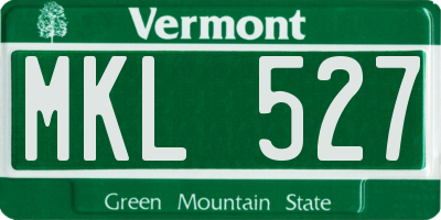 VT license plate MKL527