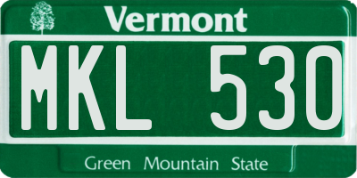 VT license plate MKL530