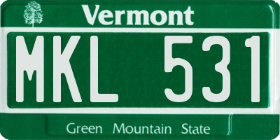 VT license plate MKL531