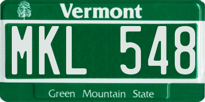VT license plate MKL548