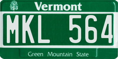 VT license plate MKL564