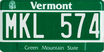 VT license plate MKL574