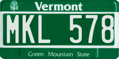 VT license plate MKL578