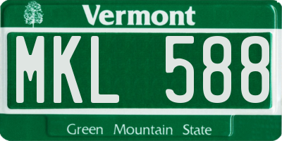 VT license plate MKL588