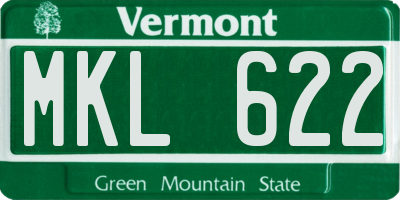 VT license plate MKL622
