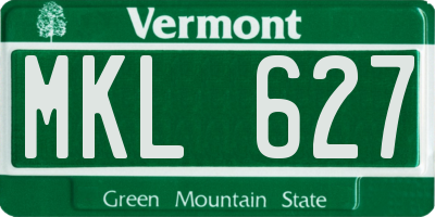 VT license plate MKL627