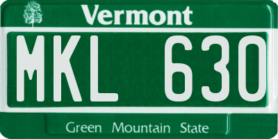 VT license plate MKL630