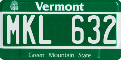 VT license plate MKL632