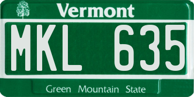 VT license plate MKL635