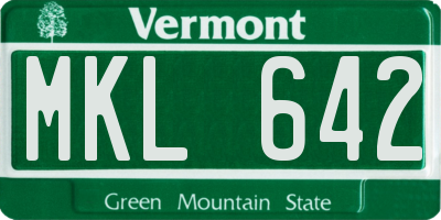 VT license plate MKL642