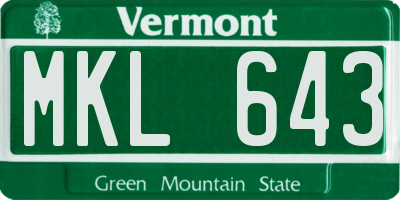 VT license plate MKL643