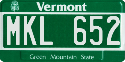 VT license plate MKL652