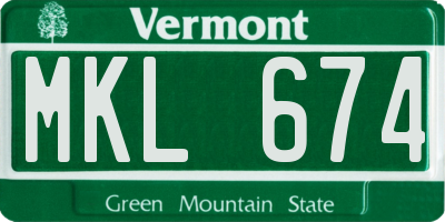 VT license plate MKL674