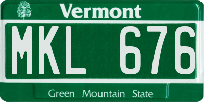 VT license plate MKL676