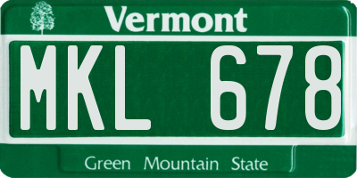 VT license plate MKL678