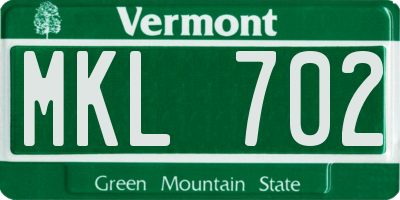 VT license plate MKL702