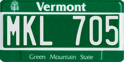 VT license plate MKL705