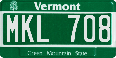 VT license plate MKL708