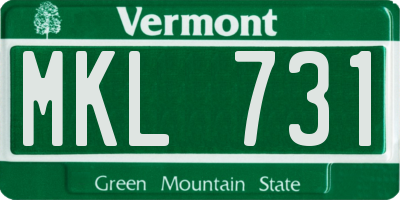 VT license plate MKL731