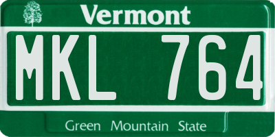 VT license plate MKL764