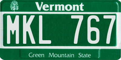 VT license plate MKL767