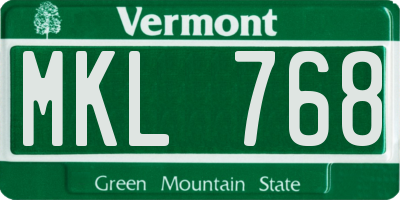 VT license plate MKL768