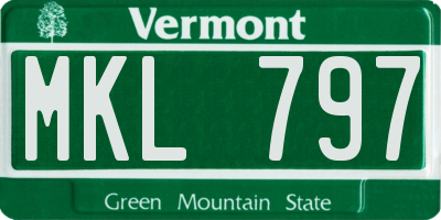 VT license plate MKL797