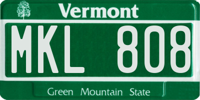 VT license plate MKL808