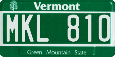 VT license plate MKL810