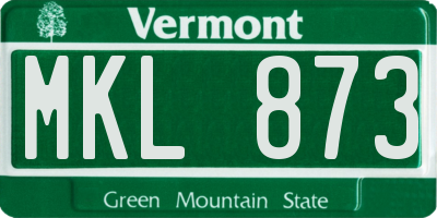 VT license plate MKL873