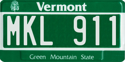 VT license plate MKL911
